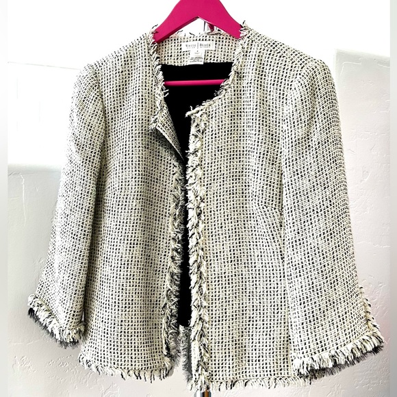 White House Black Market (WHBM) black and white jacket - Picture 8 of 11